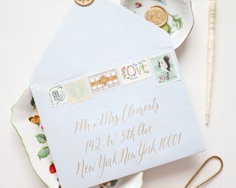 ONE Keepsake Envelope Handmade Addressed in Calligraphy with Vintage Postage and Wax Seal for Styling - NOT MAILABLE