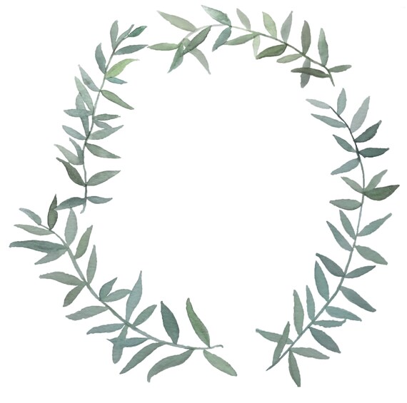 Watercolor Greenery Wreath Download - Etsy