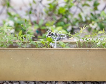 Garden Plant Markers | Clear acrylic engraved Flower Design | Set of 5