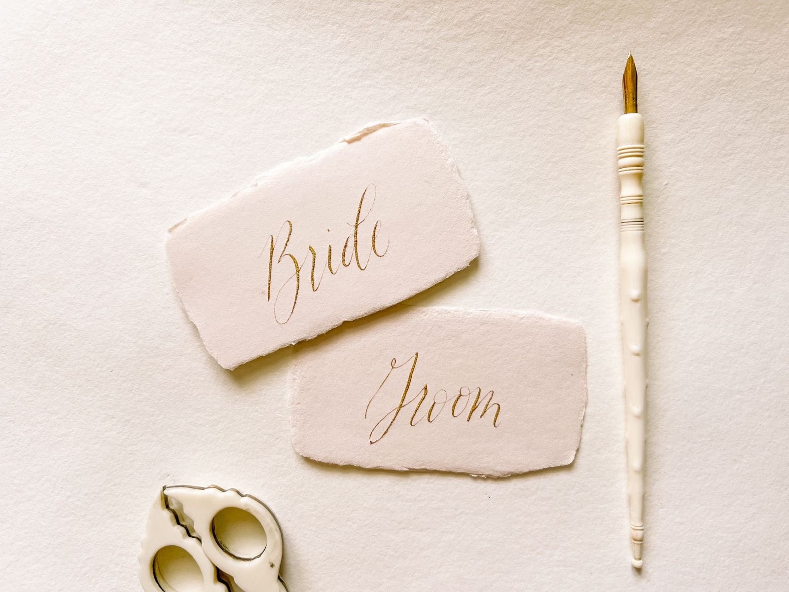 Bride and Groom Wedding Place Cards Handmade Paper Set of - Etsy