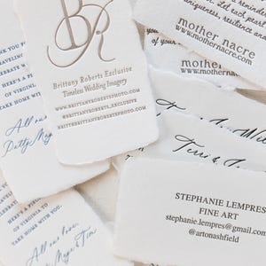 Custom Letterpress Business Cards on Handmade Paper image 2