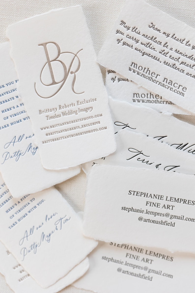 Custom Letterpress Business Cards on Handmade Paper image 2