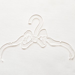 Bow Hanger Clear Acrylic Lazer Cut and Engraved Adult and Child sizes wedding dress hanger image 4