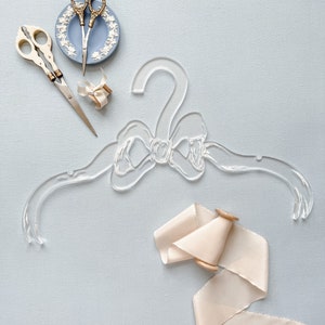 Bow Hanger Clear Acrylic Lazer Cut and Engraved Adult and Child sizes wedding dress hanger image 9