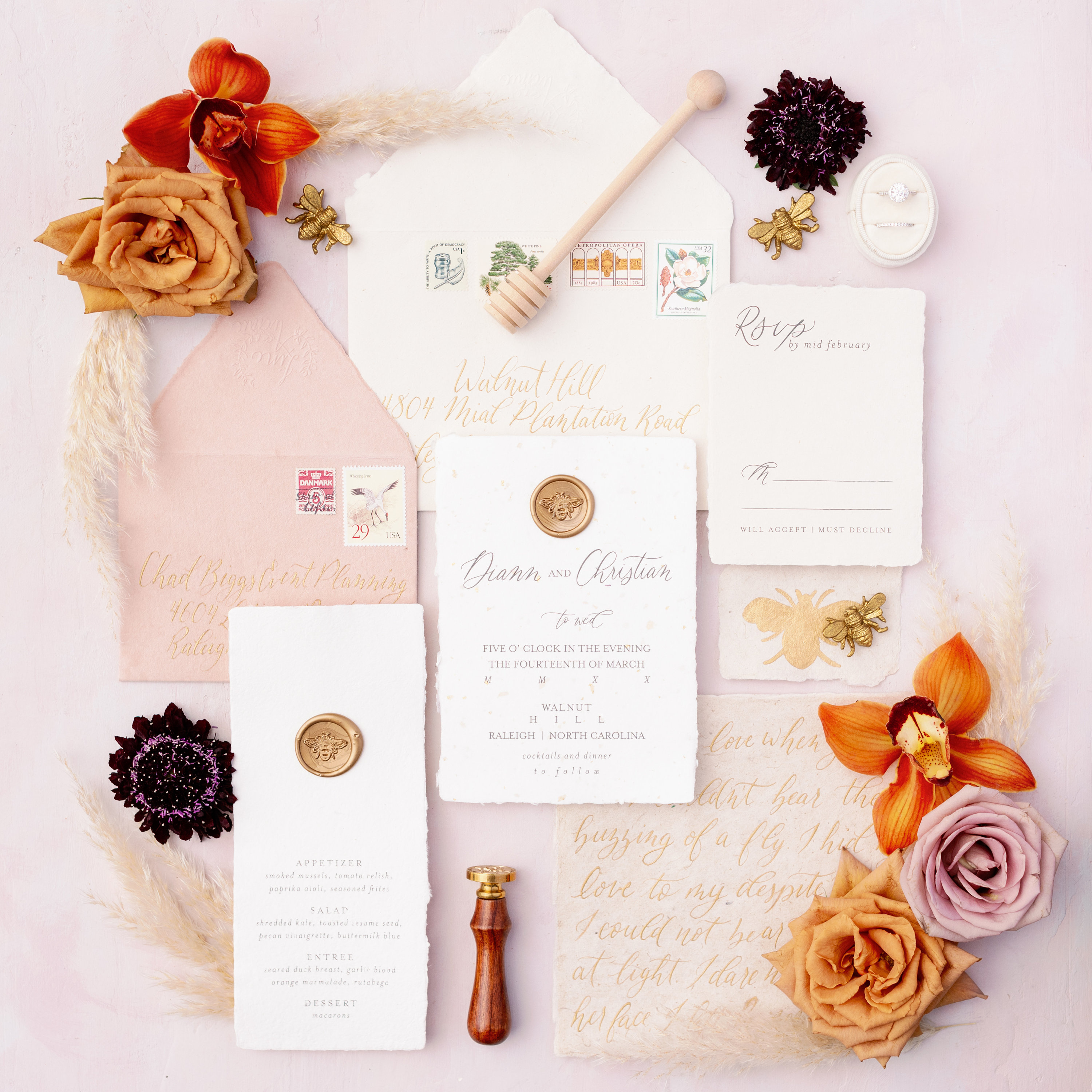 Custom Handmade Invitations Custom Watercolor Wedding Invitation Suite: Digitally Printed ...