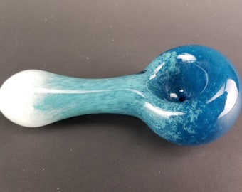 Blue on White Tobacco Borosilicate Glass Hand Smoking Pipe.5" & FREE CASE Blue on White Tobacco Borosilicate Glass Hand Smoking Pipe.5" & FREE CASE