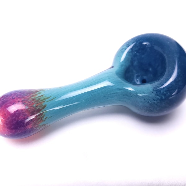 Mermaid Glass Pipe For Smoking Tobacco With Amber Purple, Teal, And Deep Sea Blue