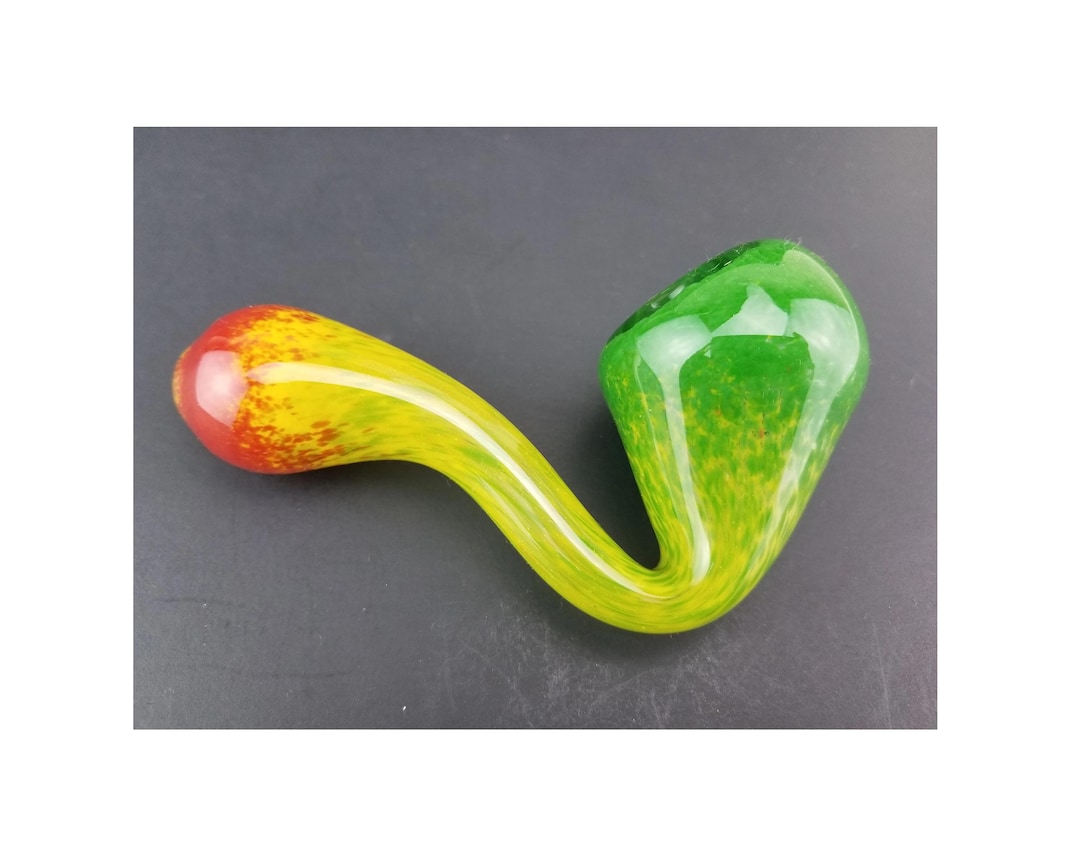 Rasta Glass Sherlock Pipe With Red, Yellow, and Green - Etsy