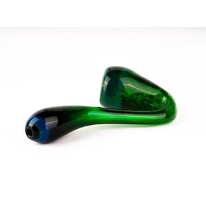 Experimental green glass Sherlock pipe