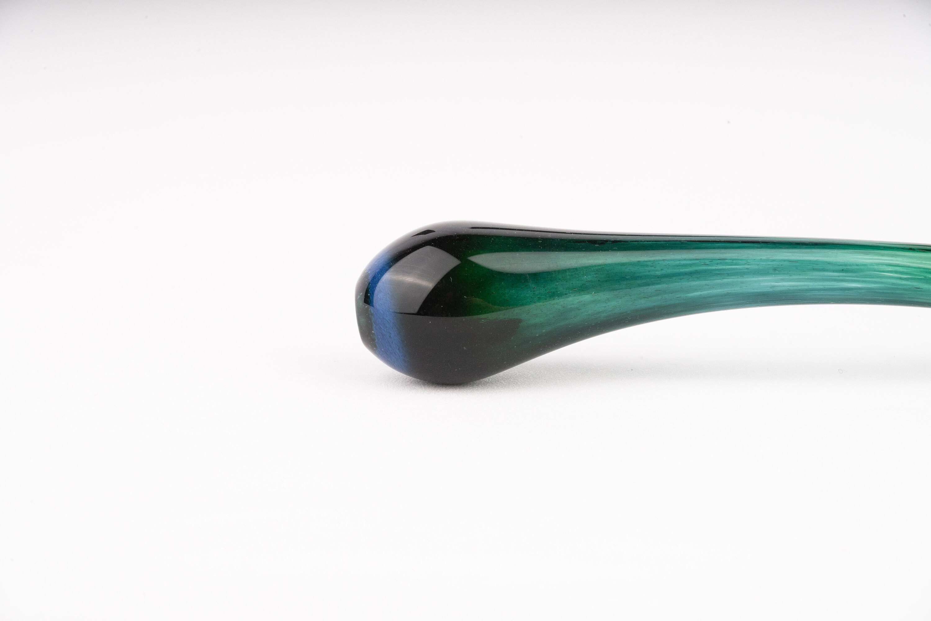 Teal Black and Orange Handmade Glass Sherlock Pipe Smoking 