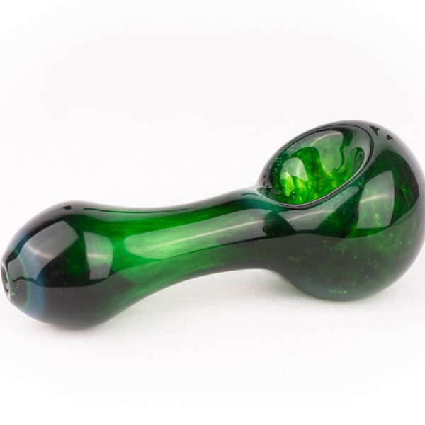 Experimental Green Glass Tobacco Pipe