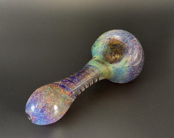 Trippy glass space pipe, smoking bowl, crushed opal pipe, twisted pipe