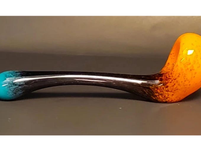 Featured listing image: Gandalf Wizard Pipe with teal, black, and orange