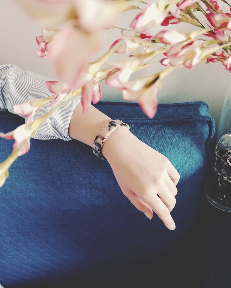 Zara Light Ivory Cuff Bracelet Minimalist Tortoise Bracelet Etsy