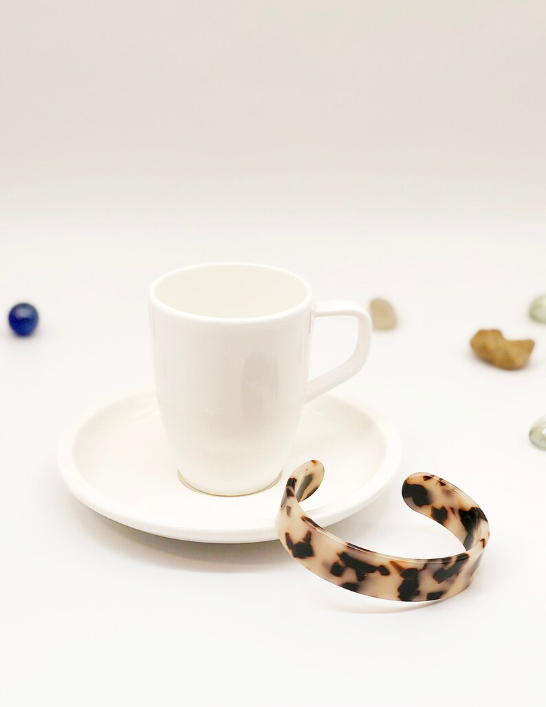 Zara Light Ivory Cuff Bracelet Minimalist Tortoise Bracelet Etsy