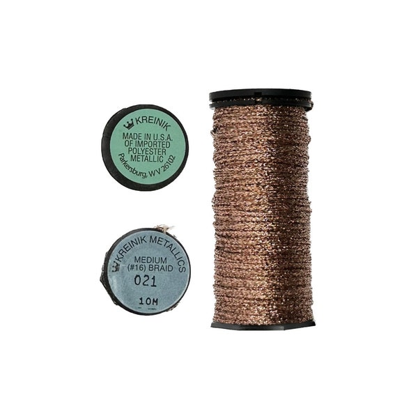 Copper 021 - Kreinik Metallics - #16 Medium Braid - 10 M