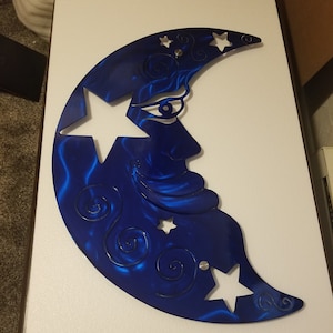 Moon Metal wall decor unique home decor moon art  large Metal wall decor, fall decorations plasma cut garden wall art / gift for her