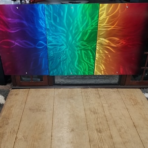 Large Painting multiple panels set of 3, foyer wall art, huge wall art installation art designer home decor, office lobby decor usa made
