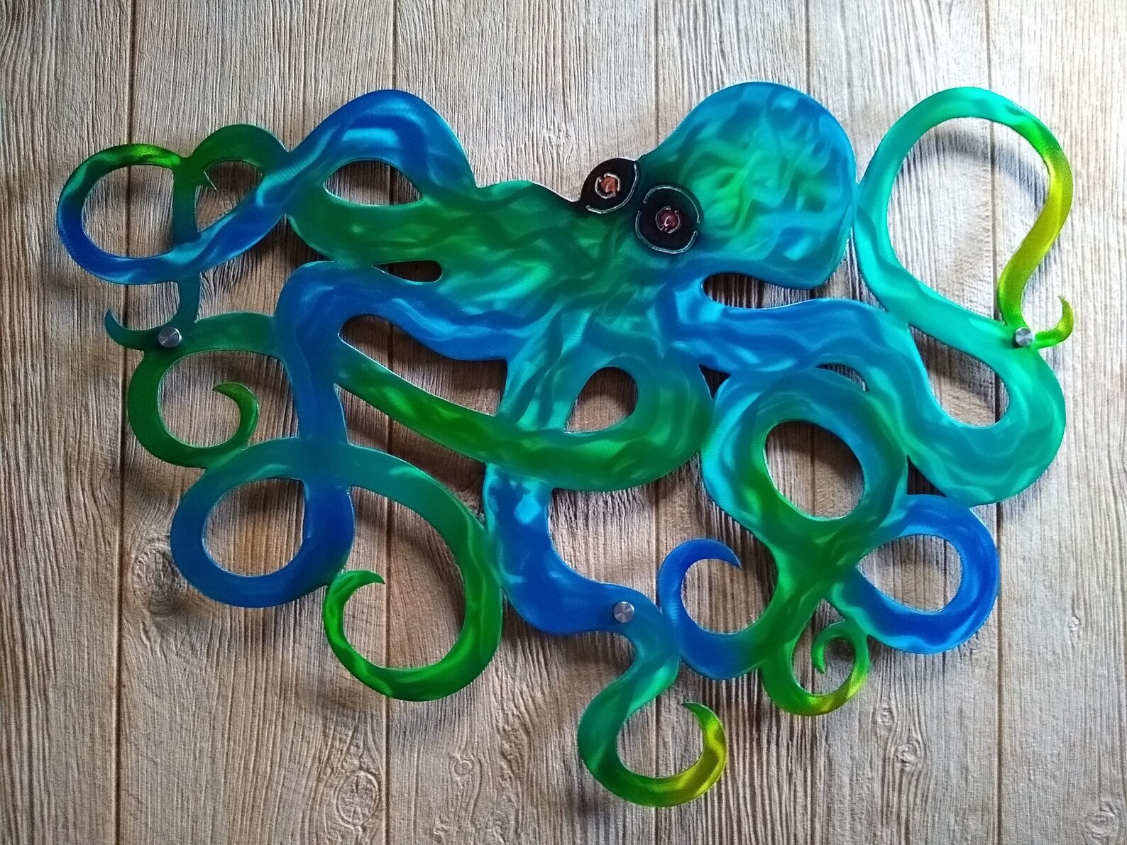 Large Metal art Octopus wall decor 38 plasma cut Home Etsy