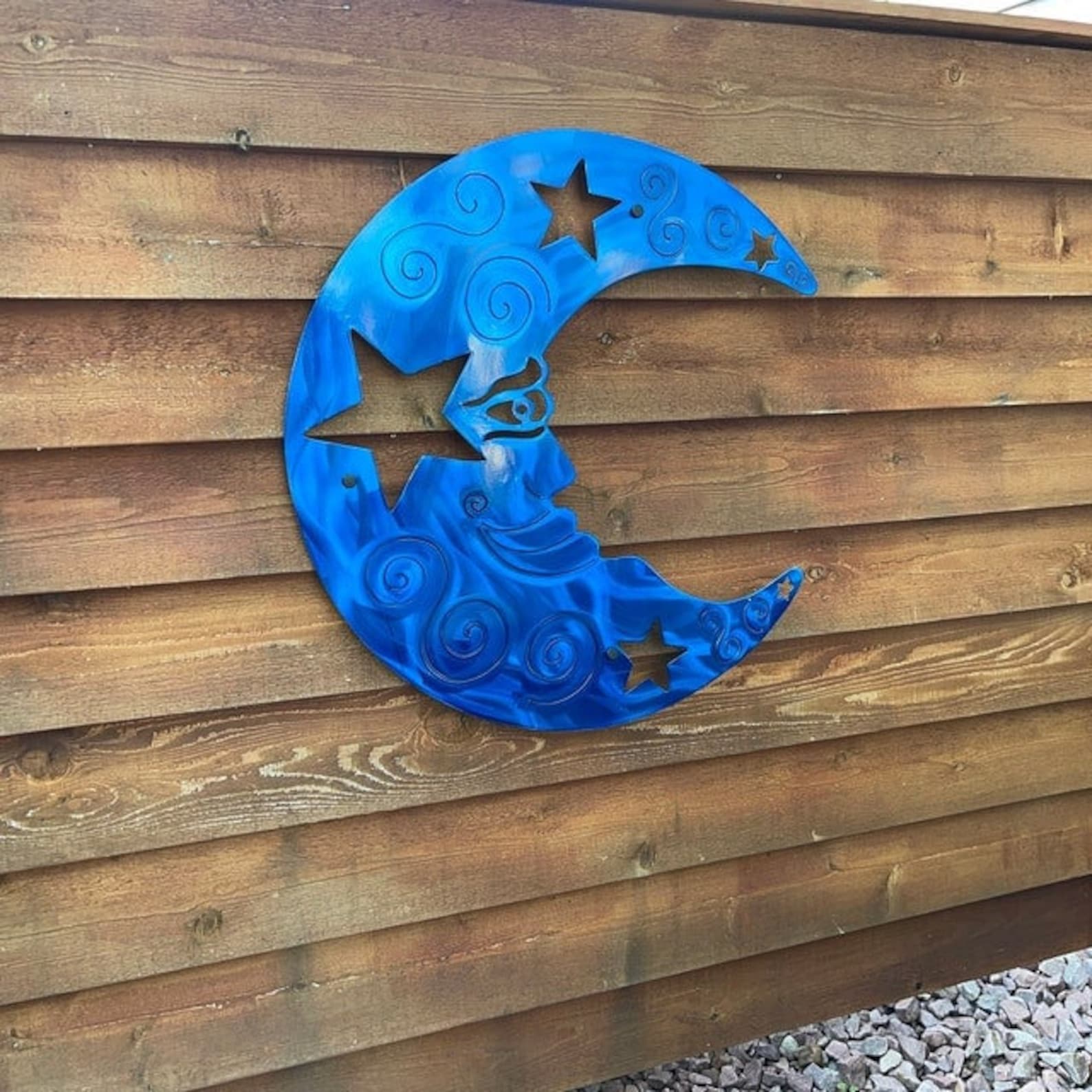 Metal Moon Wall Art Outdoor / Metal Wall Decor ETSY Large Moon Etsy