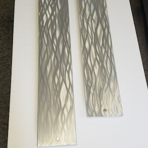 Metall Wand Kunst einzigartiges Dekor, Panel Set von 2 Große Silber Outdoor Wandbehang Kunst Wohnzimmer Kunst Veranda Terrasse Bestellungen verfügbar - usa made