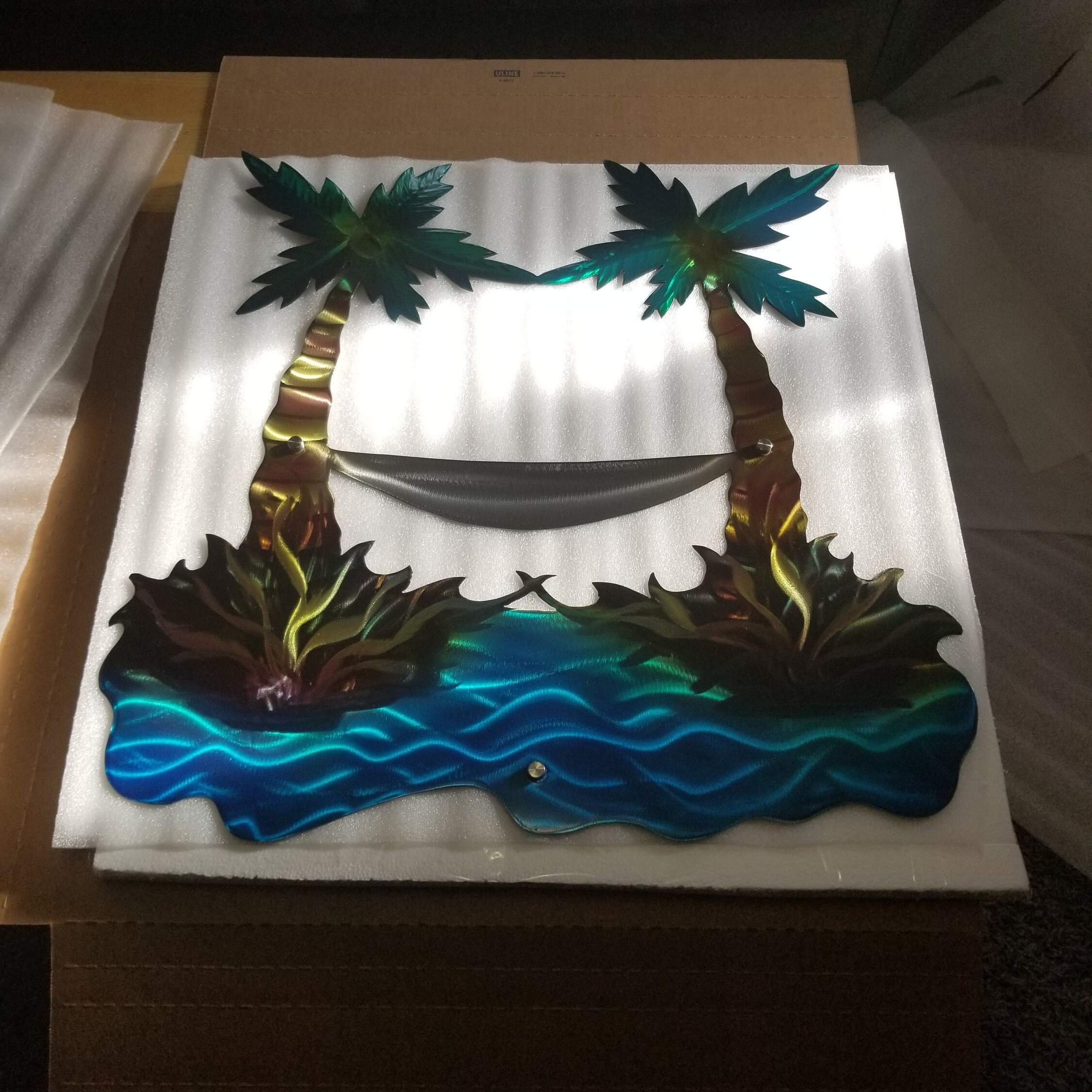 Metal Wall Art Palm Tree Tropical Steel Art Beach Decor | Etsy