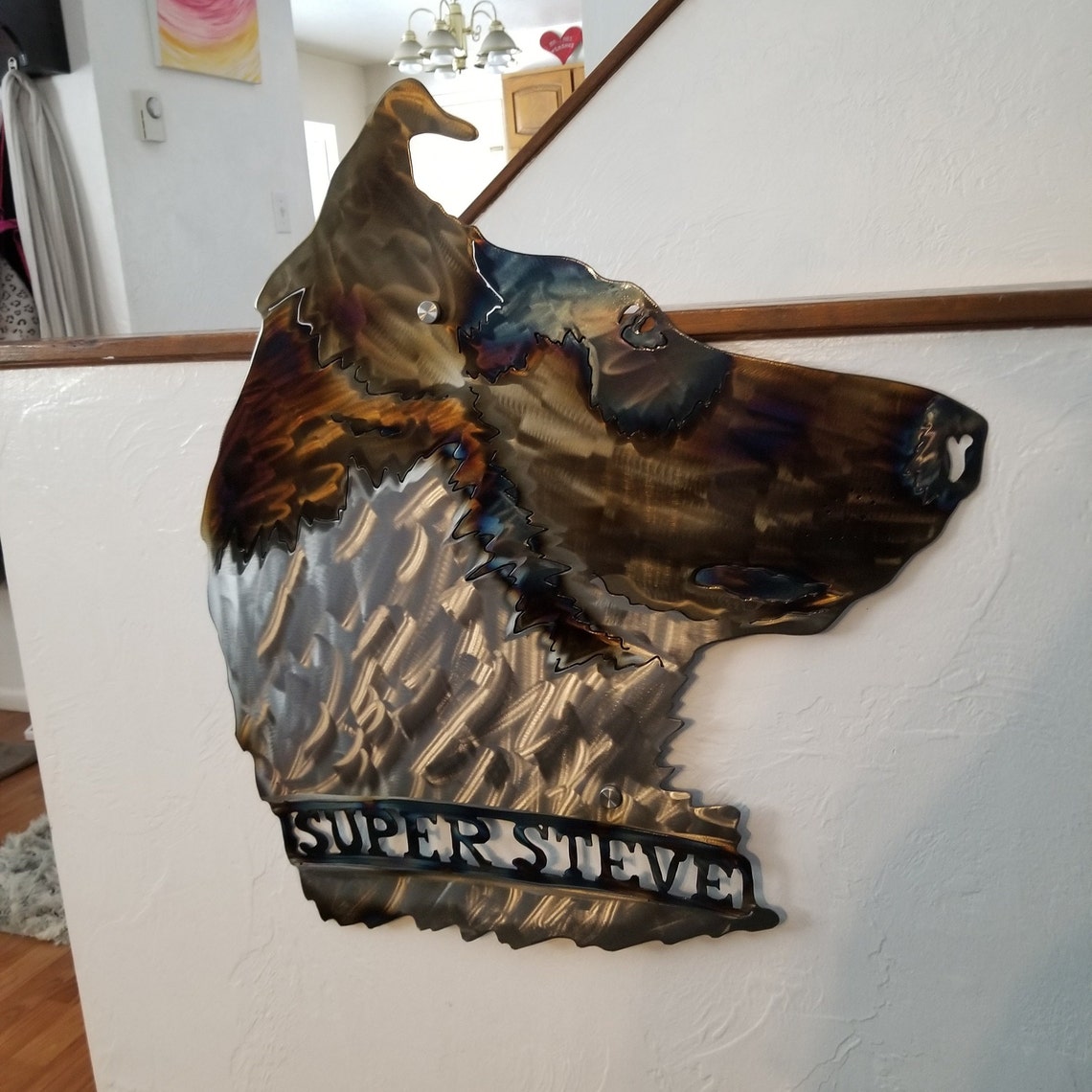 Metal Wall Art Dog Portrait Personalized Dog Wall Hanging Art Etsy