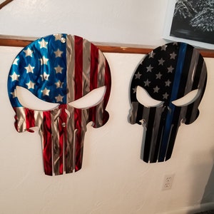 Punisher schedel Amerikaanse vlag metalen wand decor unieke home geschenken Wall Art - wand decor - metalen bord, grote vlag decoratie wacky usa gemaakte kunst