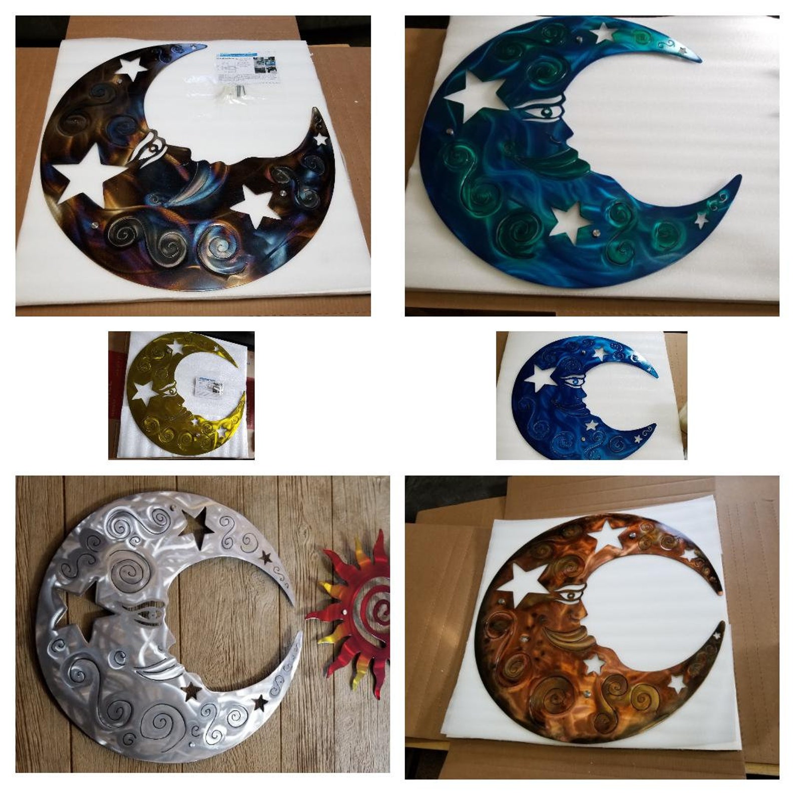 Metal Moon Wall Art Moon Print crescent Moon Print Rustic Etsy