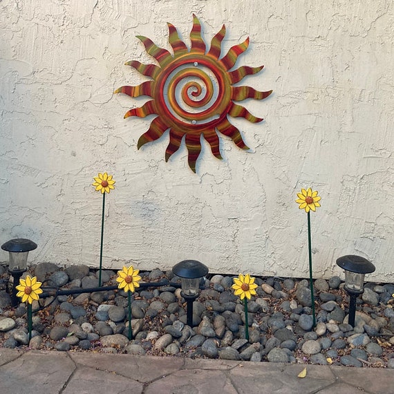 Outdoor sun wall decor large Metal art ETSY handmade wall sun Etsy