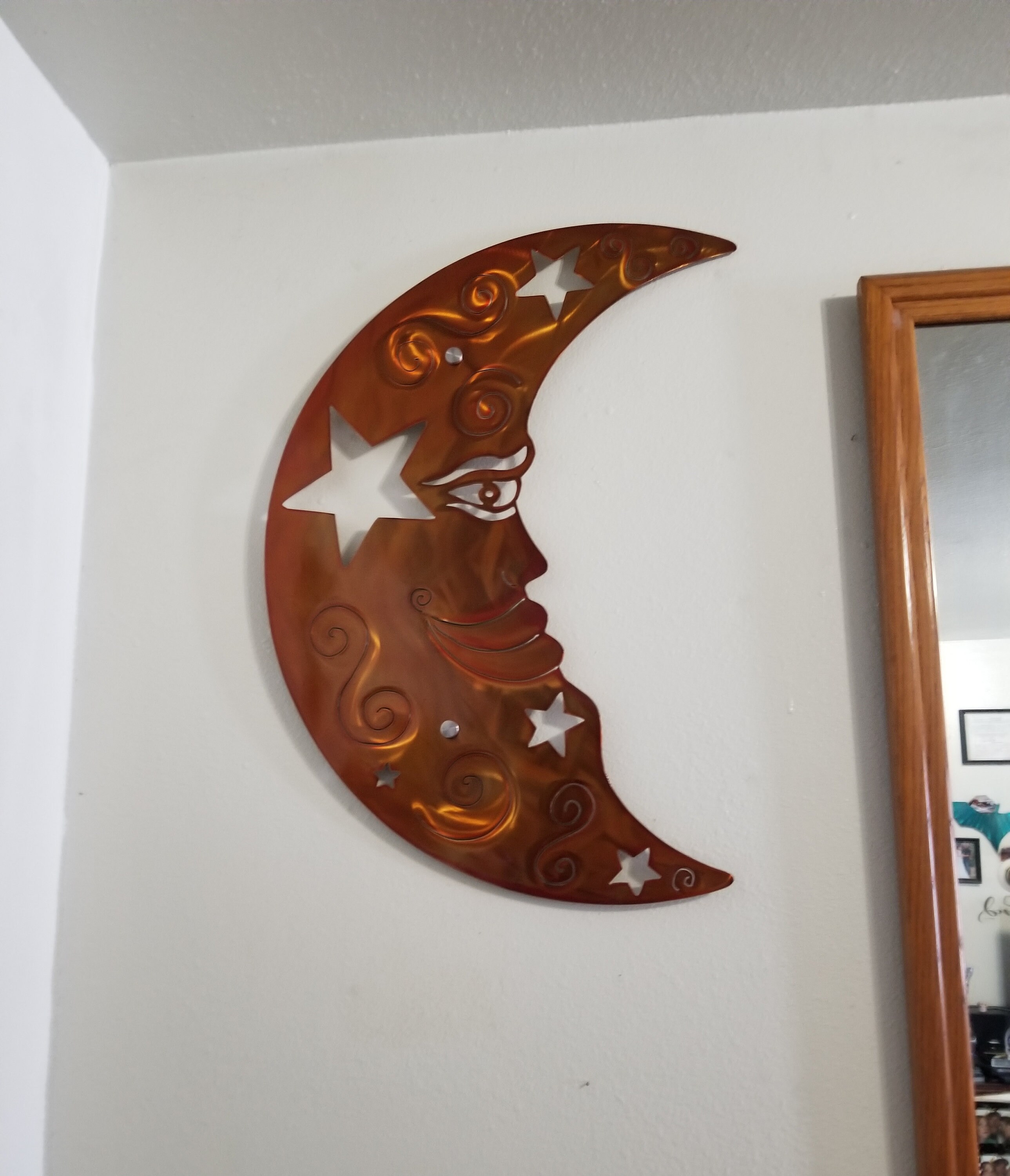 Metal Moon Wall Art Large Metal Wall Decor Handmade Moon and Etsy