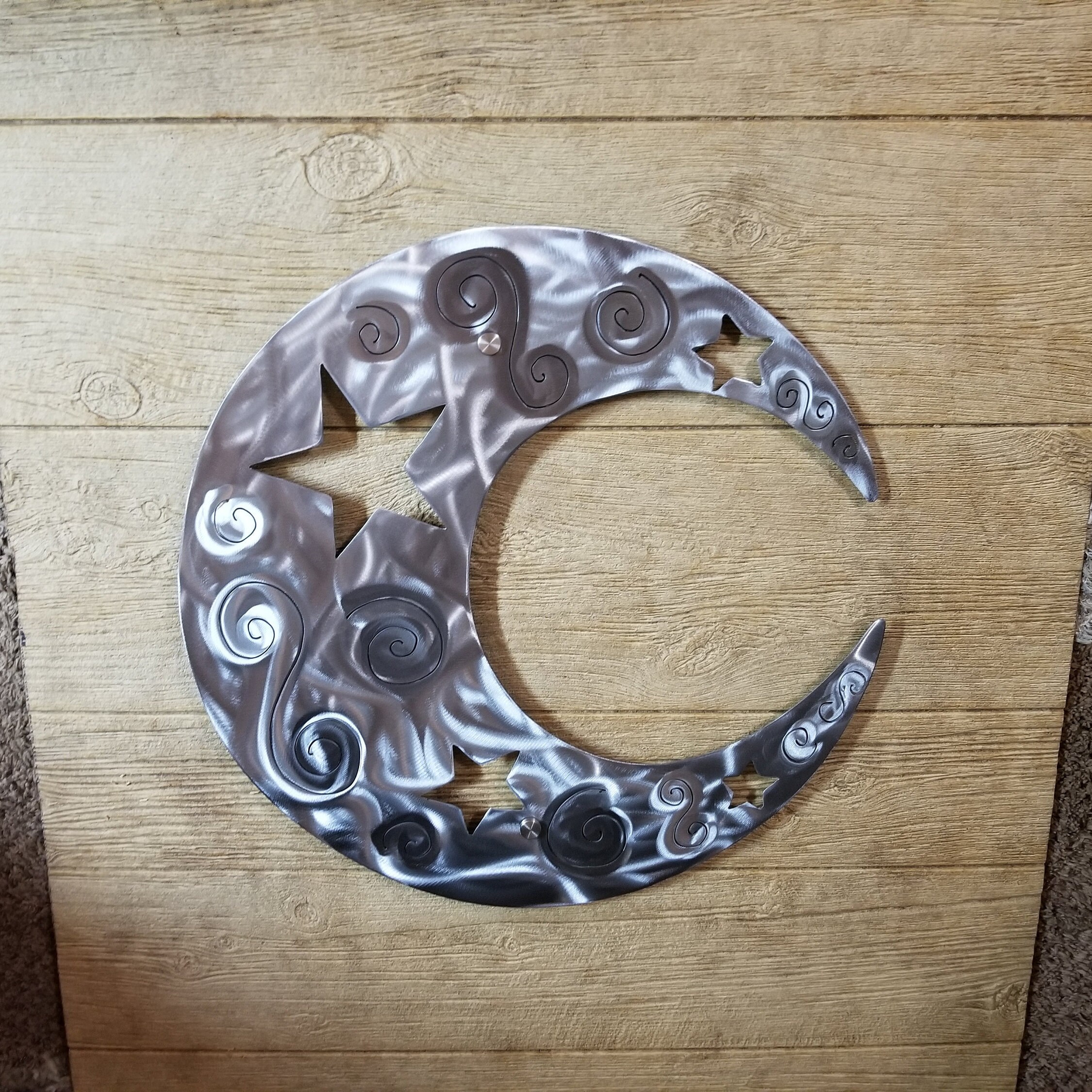 Crescent Moon Metal Wall Art Plaque Plasma Cut Metal Moon - Etsy UK