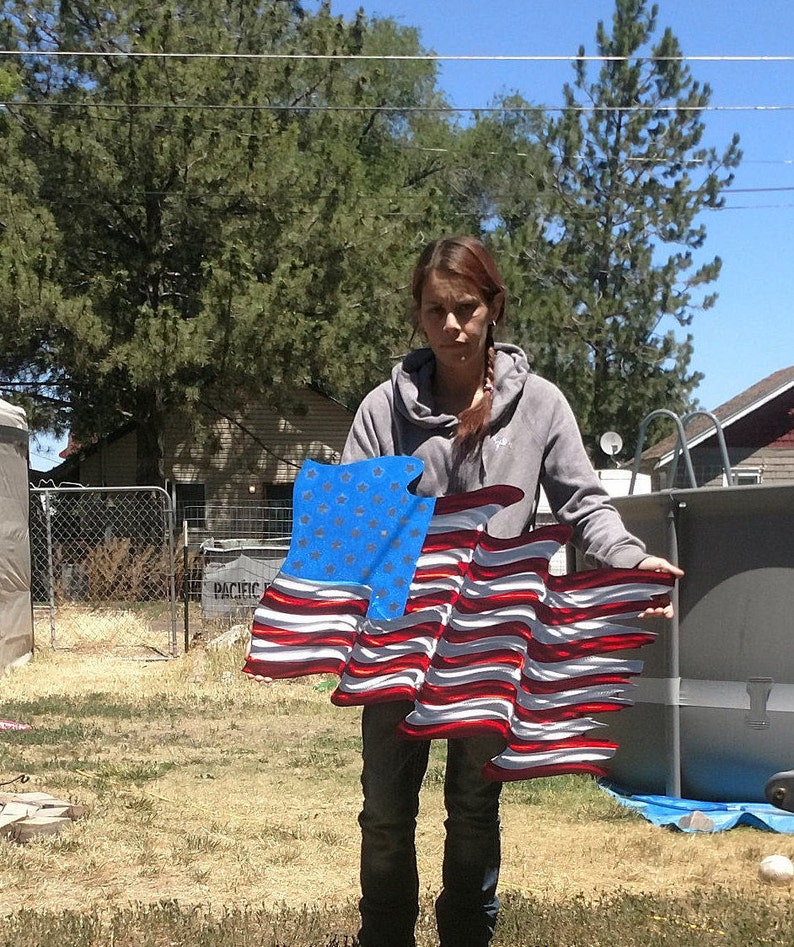 Metal Wall Art American Flag ETSY Handmade Plasma Cut Flag Etsy