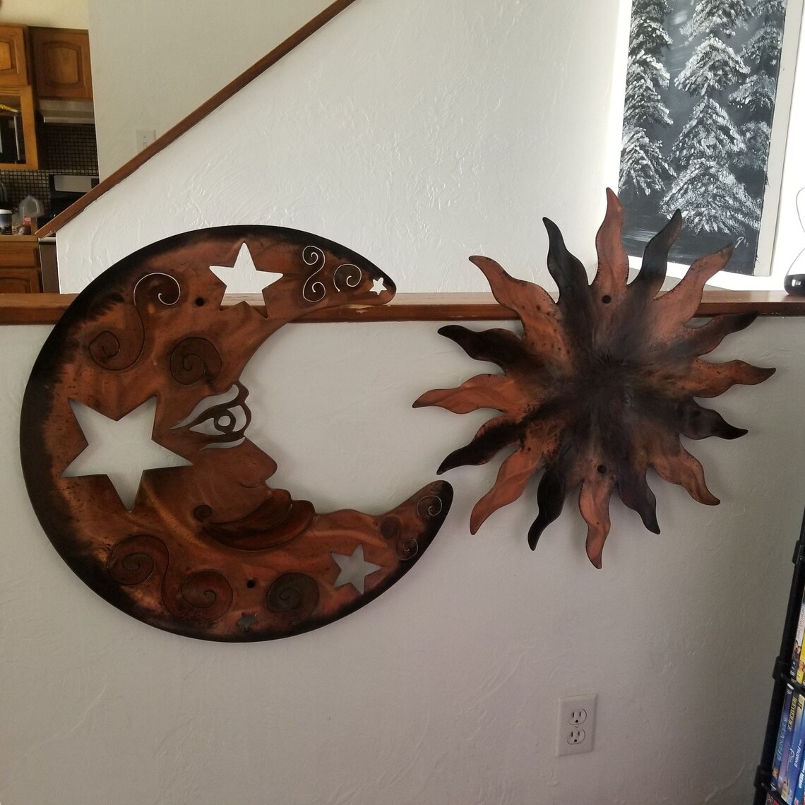 Metal Wall Art Sun With Moon Set of 2 Patio Decor ETSY Etsy