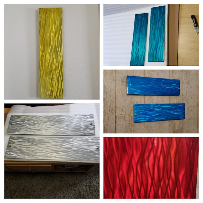 Unique Home Decor Panel Set of 2 Etsy Handmade Modern Metal Etsy
