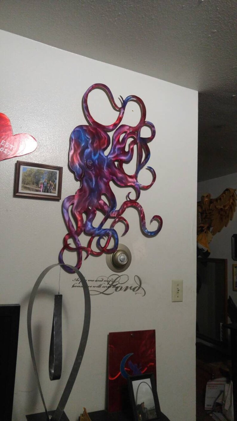Octopus Metal Wall Art Large Outdoor Octopus Home Decor For Etsy