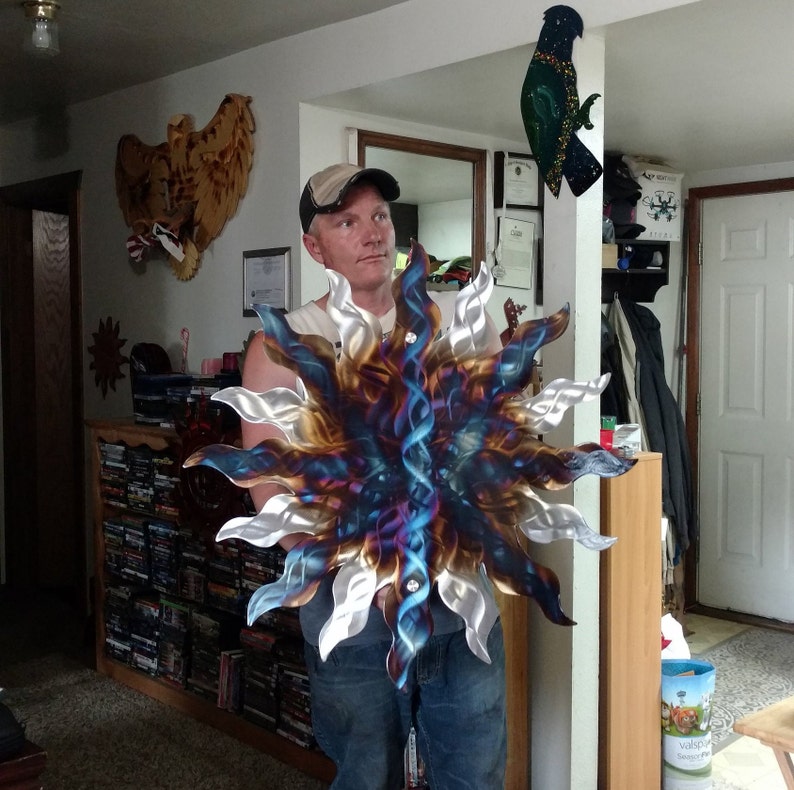 Patio decor sun metal wall Art ETSY handmade copper Sun Metal | Etsy