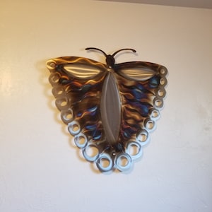 Butterfly Metal wall art large outdoor patio decor, Butterflies Garden Decor Signs, Housewarming Gift, Metal wall art heat patina steel art