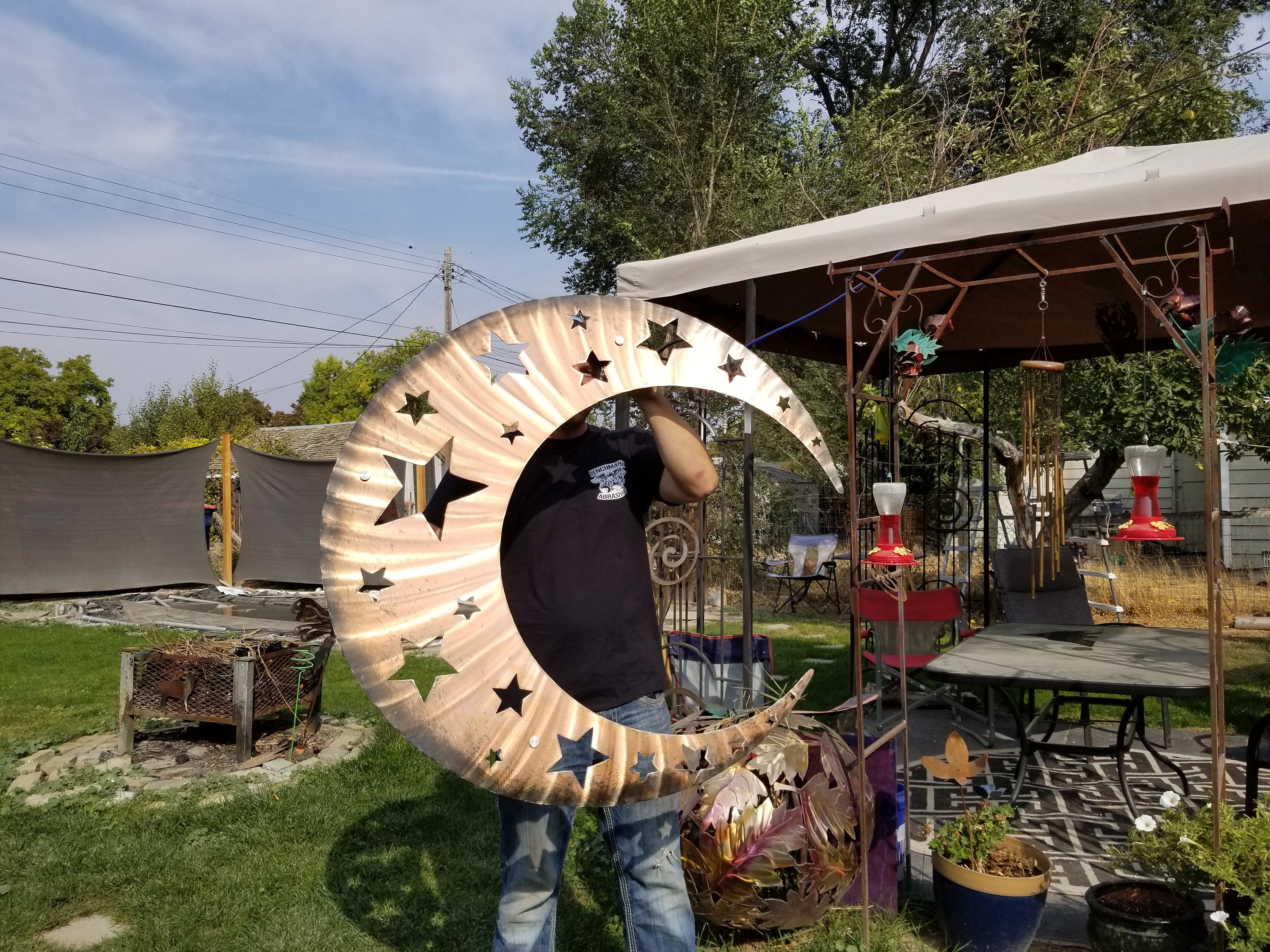 Rustic Metal Wall Art Large Moon Wall Art Home Decor Moon and Etsy