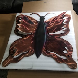 Metal Butterfly 3D sculpture 30&quot; large wall Decor, Butterfly wall art Garden Decor, Garden Signs, Gift for her plasma cut Metal wall art