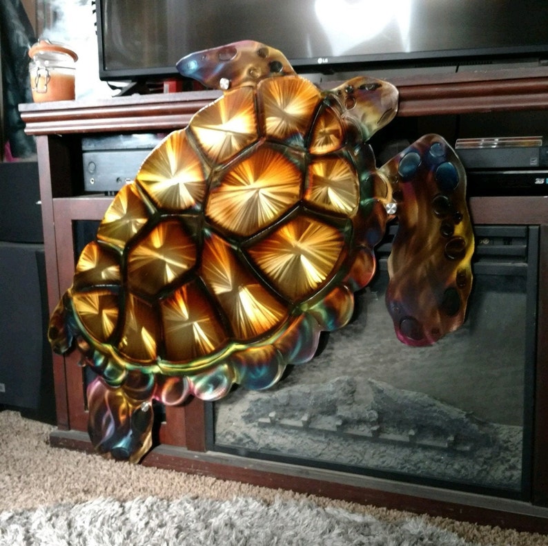 Jumbo metal Sea turtle large outdoor wall art Turtle Etsy