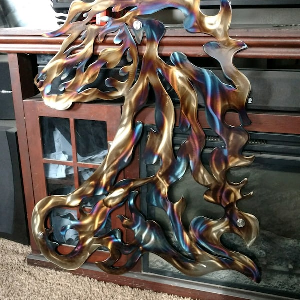 Metal wall art horse head - Large wall decor - handmade metal art - home and living room - wall hanging horse - Western outdoor wall décor