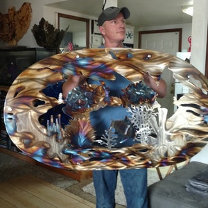 patio decor turtle metal wall sculpture, large indoor outdoor art ETSY handmade metal Sea Turtle wall art, home and living decor artwork