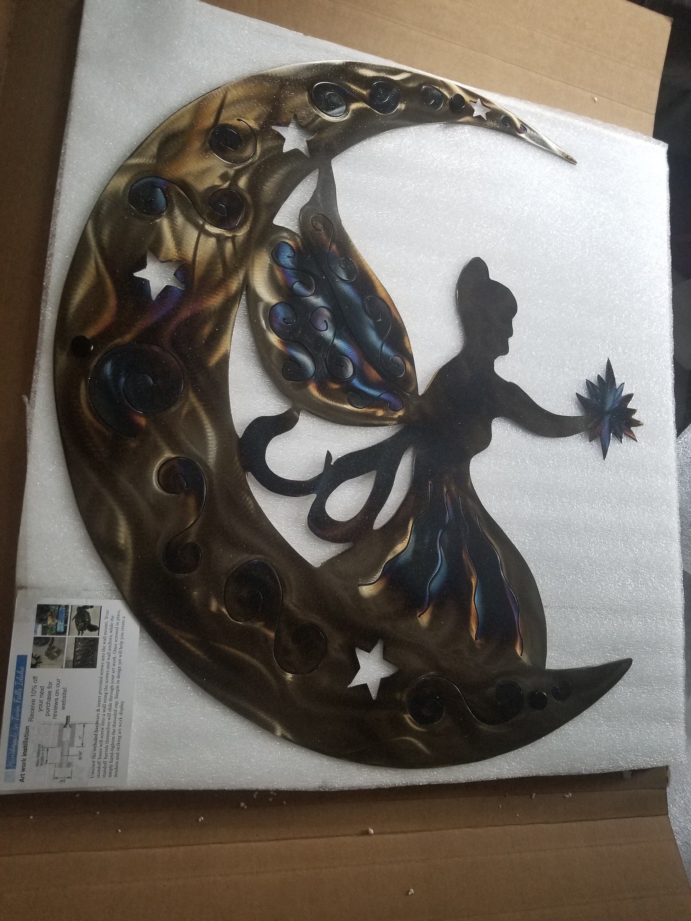Large Outdoor Art Moon Metal Wall Art / Home and Living Decor / Fairy ...