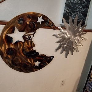 Metal Wall Art Moon Plasma Cut Wall Decor ETSY Large Moon Plasma Cut ...