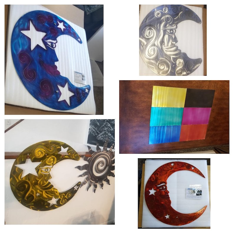 Metal Moon Wall Art Outdoor / Metal Wall Decor ETSY Large Moon Etsy