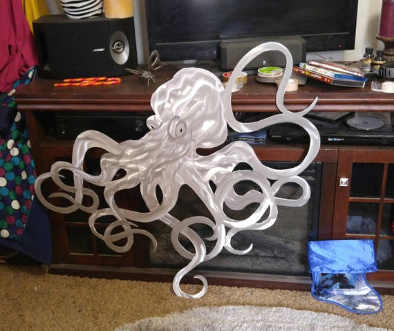 plasma cut octopus steampunk metal wall decor