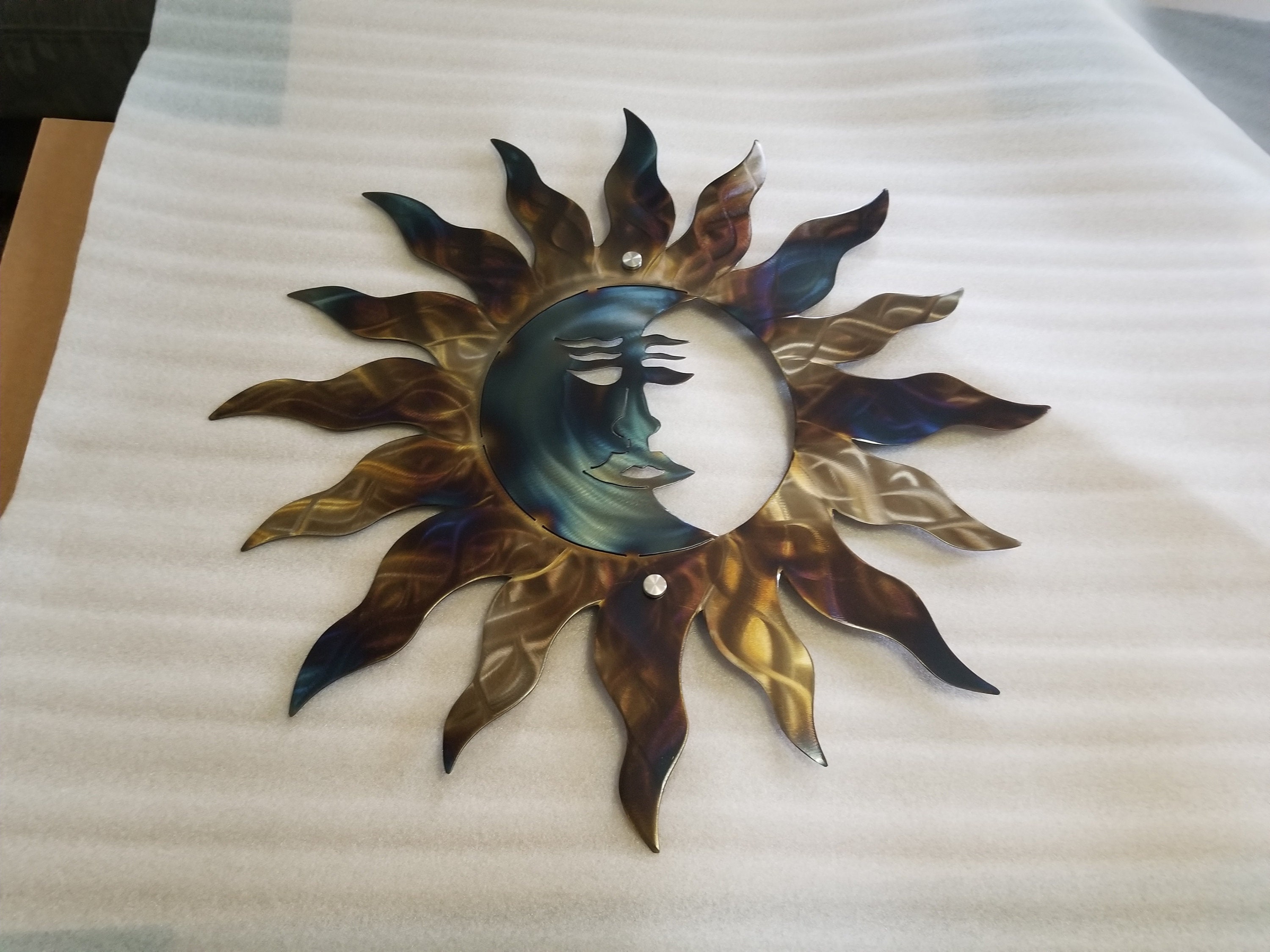 Wall art moon and sun home decor large patio art garden wall Etsy