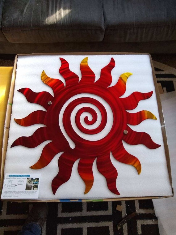 Metal art sun wall decor ETSY handmade modern large wall sun Etsy