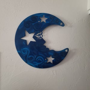 Rustic metal wall art moon /  Metal wall decor  ETSY large moon plasma cut garden wall art / modern farmhouse art moon / gift for her